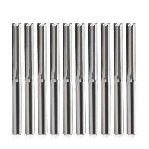 Schaftfräser,CNC fräser,fräser für oberfräse,2 Flöten Gerade Fräser ，fräser 4mm schaft，4mm Schnittdurchmesser,22mm Schnittlänge CNC Fräser für Dichteplatte, Massivholz, Sperrholz von HOZLY