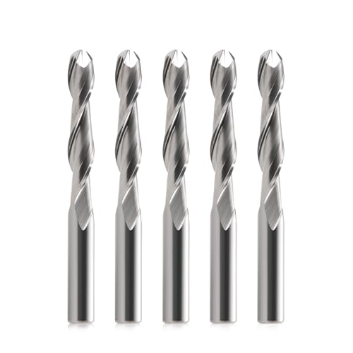 EU_HOZLY 5 STÜCKE Kugelkopffräser CNC Fräser Doppelflöte Spiralfräser 6 mm Schaft 2,36 Zoll Länge OVL von HOZLY