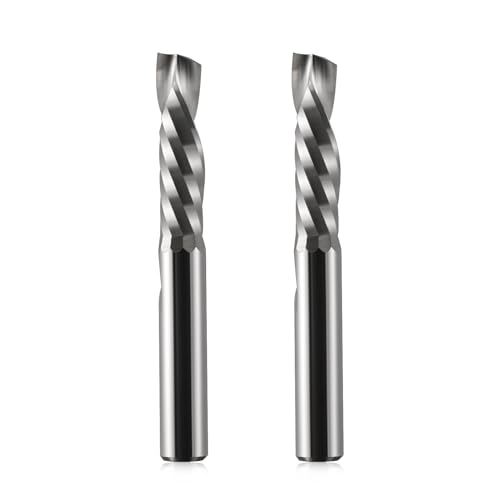 EU_HOZLY CNC Fräser 6mm Schaft Holz 1 Fräser UP&DOWN Cut Spirale Router Bit 6mm Schaft , 22mm Schnittlänge, 50mm Gesamtlänge 2 Stück(6*22*50) von HOZLY