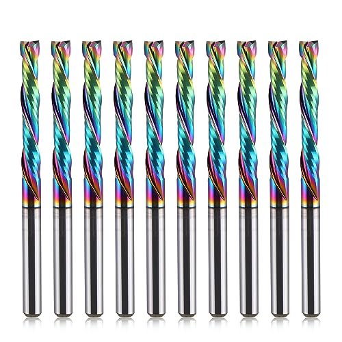 EU_HOZLY DLC-Beschichtung, UP-Down-Schnitt, 2 Flöten, Spiralkarbid-Fräswerkzeug, CNC-Fräser, Kompression, Holzschaftfräser, 3.175mm Schaft, 3.175mm Schneiddurchmesser, 22 mm CEL EU_HOZLY DLC-Beschichtung, UP-Down-Schnitt, 2 Flöten, Spiralkarbid-Fräswerkzeug, CNC-Fräser, Kompression, Holzschaftfräser, 3.175mm Schaft, 3.175mm Schneiddurchmesser, 22 mm CEL von HOZLY