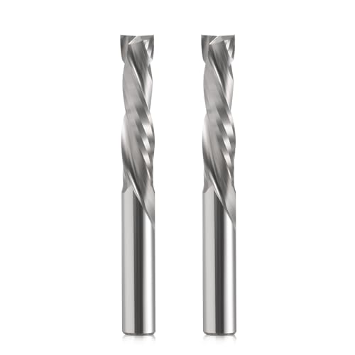 EU_HOZLY Spiralfräser Up&Down Compression Bit 8mm Schnittdurchmesser, 8mm Schaft, 35 mm Schnittlänge CNC-Schaftfräser für Holzschnitzerei, Gravur, 2St von HOZLY