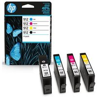 HP 912 (6ZC74AE) schwarz, cyan, magenta, gelb Druckerpatronen, 4er-Set von HP
