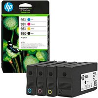 HP 950 + 951 (6ZC65AE) schwarz, cyan, magenta, gelb Druckerpatronen, 4er-Set von HP