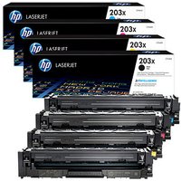 HP 203X (CF540X/CF541X/CF543X/CF542X) schwarz, cyan, magenta, gelb Tonerkartuschen, 4er-Set von HP