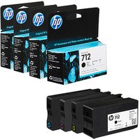 HP 712 (3ED70A/3ED67A/3ED68A/3ED69A) schwarz, cyan, magenta, gelb Druckerpatronen, 4er-Set von HP