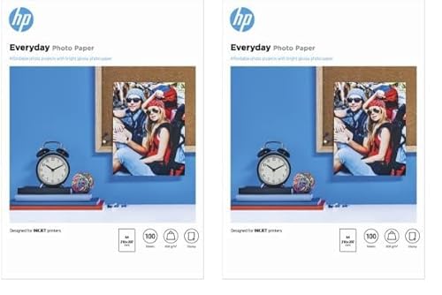HP Everyday-Fotopapier, glänzend, 200 g/m2, DIN A4, 100 Blatt (Packung mit 2) von HP