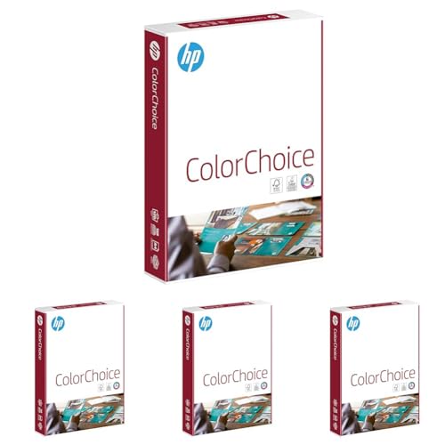 HP Farblaserpapier, Druckerpapier Color-Choice Chp 753: 120 g/m², DIN-A4, 250 Blatt, Extraglatt, weiß (Packung mit 4) von HP