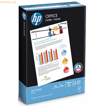 HP Kopierpapier HP Office weiß 80g/qm A4 VE=500 Blatt von HP