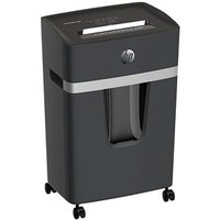 HP Pro Shredder 10MC Aktenvernichter mit Partikelschnitt P-5, 2 x 15 mm, bis 10 Blatt, schwarz von HP