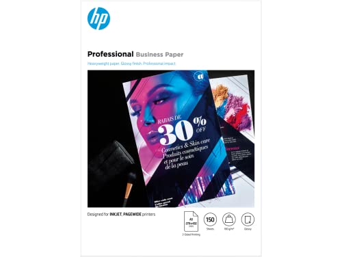 HP InkJet, PageWide und Laser Professional Business Papier (A3, 150 Blatt, glänzend 180 g/m²) von HP