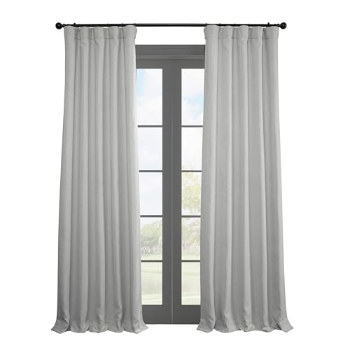 HPD Half Price Drapes Vorhänge aus Kunstleinen, strukturiert, Raumverdunkelungsvorhänge für Schlafzimmer, 274 cm lang (1 Panel), extra breite Vorhänge für Wohnzimmer, Heimdekoration, Auster von HPD Half Price Drapes