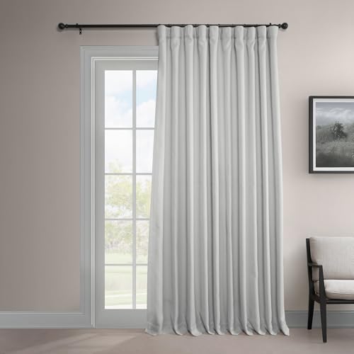 HPD Half Price Drapes Vorhänge aus Kunstleinen, strukturiert, Raumverdunkelungsvorhänge für Schlafzimmer, 274 cm lang (1 Panel), extra breite Vorhänge für Wohnzimmer, Heimdekoration, Auster von HPD Half Price Drapes