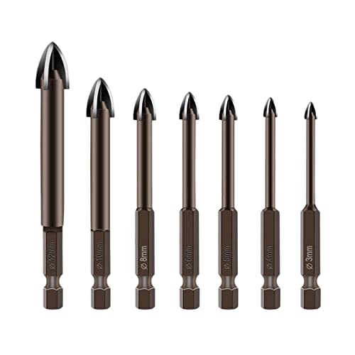 HPGHZNYNMK for 7 stücke Zementierte Hartmetallbohrer Werkzeuge Multifunktionsbits for keramische Fliesen Betonziegelmauer Bohrer von HPGHZNYNMK