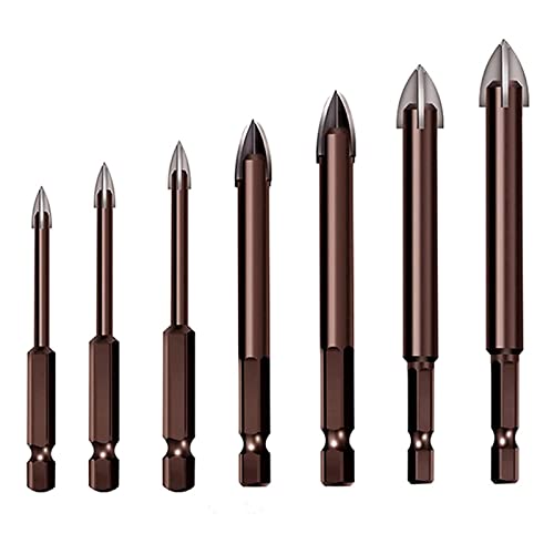 HPGHZNYNMK for das Universal-Bohrwerkzeug, Bohrhahnbits-Set, Multifunktions-Kreuz-Legierung Bohrer-Spitzenwerkzeug, Mauerwerkbohrer, (7 stücke) Bohrer von HPGHZNYNMK
