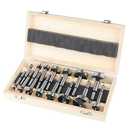 HPHOPE Forstnerbohrer Set für Holz - Satz 15tlg Forstner Bohrer für Holz Ø10-50mm, Holz Forstner Bits, Bohraufsätze, Mit Aufbewahrungskoffer von HPHOPE