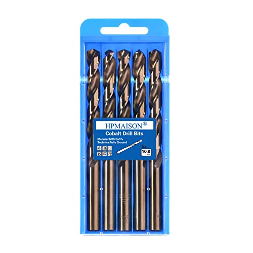 HPMAISON 5 Stück 10mm M35 HSS Cobalt Bohrer Kobalt Jobber Bohrer Set Spiralbohrer zum Bohren auf Edelstahl, Harte Stähle, Metall, Kupfer, Gusseisen, Holz, Kunststoff HPMAISON 5 Stück 10mm M35 HSS Cobalt Bohrer Kobalt Jobber Bohrer Set Spiralbohrer zum Bohren auf Edelstahl, Harte Stähle, Metall, Kupfer, Gusseisen, Holz, Kunststoff von HPMAISON