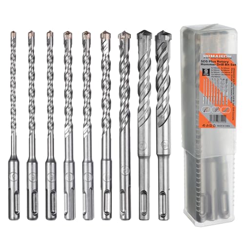 HPMAISON Betonbohrer, SDS Plus Bohrer Set 9tlg. - Hammerbohrer für Beton mit 4 Schneiden in den Größen 5,6,6,8,8,10,12,14,16 x 160mm, mit einer Aufbewahrungsbox HPMAISON Betonbohrer, SDS Plus Bohrer Set 9tlg. - Hammerbohrer für Beton mit 4 Schneiden in den Größen 5,6,6,8,8,10,12,14,16 x 160mm, mit einer Aufbewahrungsbox von HPMAISON