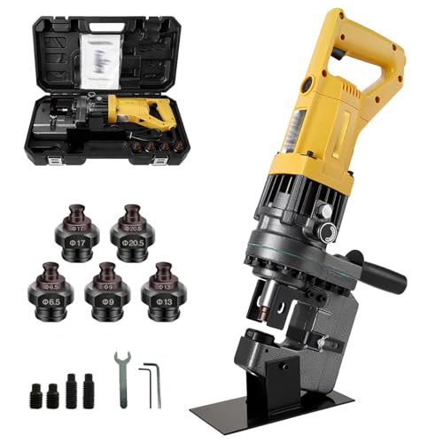 Elektrischer hydraulischer Locher, tragbare 1200-W-Kanalstanze mit 5 Matrizen, Metall-Kupfer-Lochstanze, effizientes Stanzen in 2–3 Sekunden, für Stahl, Eisen, Aluminium, Kupferbleche Elektrischer hydraulischer Locher, tragbare 1200-W-Kanalstanze mit 5 Matrizen, Metall-Kupfer-Lochstanze, effizientes Stanzen in 2–3 Sekunden, für Stahl, Eisen, Aluminium, Kupferbleche von HPMCVE