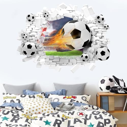 HPNIUB 3D Fussball Wandtattoo,Durchbruch Wandaufkleber für Kinderzimmer Jungen, 73.9×55.8CM,Bunte Fußball Wandbild,Wandtattoo Junge Teenager,Videospiel Wandstikcer für Schlafzimmer Deko Geschenk HPNIUB 3D Fussball Wandtattoo,Durchbruch Wandaufkleber für Kinderzimmer Jungen, 73.9×55.8CM,Bunte Fußball Wandbild,Wandtattoo Junge Teenager,Videospiel Wandstikcer für Schlafzimmer Deko Geschenk von HPNIUB