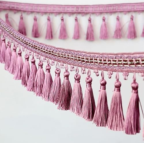 Quaste mit Fransen, Aluminiumfolie Fransen für Vorhänge, 3,3 ft mit Fransen zum Abdecken der Kante, dekoratives Spitzenband, Nähvorhang, Tischdecke, Heimdekoration (Farbe: Rot) (Farbe : Rot) von HPOTQBFK