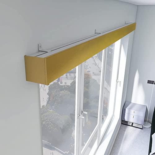 Deckenmontierte Doppelschienen-Gardinenstange Mit Querbehang Für Wohnzimmer Und Schlafzimmer, Anpassbare Größe, Weiß, 250 Cm,Gold Wall-Length 400cm Deckenmontierte Doppelschienen-Gardinenstange Mit Querbehang Für Wohnzimmer Und Schlafzimmer, Anpassbare Größe, Weiß, 250 Cm,Gold Wall-Length 400cm von HPTHLY