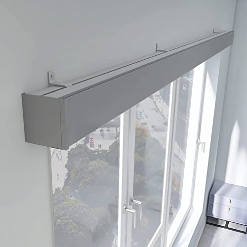 Deckenmontierte Doppelschienen-Gardinenstange Mit Querbehang Für Wohnzimmer Und Schlafzimmer, Anpassbare Größe, Weiß, 250 Cm,Grey Wall-Length 450cm Deckenmontierte Doppelschienen-Gardinenstange Mit Querbehang Für Wohnzimmer Und Schlafzimmer, Anpassbare Größe, Weiß, 250 Cm,Grey Wall-Length 450cm von HPTHLY