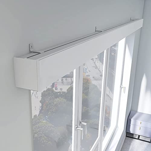 Deckenmontierte Doppelschienen-Gardinenstange Mit Querbehang Für Wohnzimmer Und Schlafzimmer, Anpassbare Größe, Weiß, 250 Cm,White Wall-Length 400cm Deckenmontierte Doppelschienen-Gardinenstange Mit Querbehang Für Wohnzimmer Und Schlafzimmer, Anpassbare Größe, Weiß, 250 Cm,White Wall-Length 400cm von HPTHLY