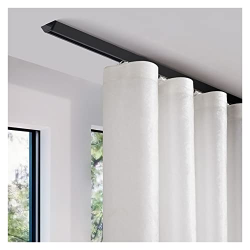 Robuste, Schwarze Gardinenstange Aus Aluminiumlegierung In V-Form Zur Deckenmontage Für Wohnzimmer/Schlafzimmer/Arbeitszimmer. Nahtloses Design. In Verschieden,220cm/7.2ft/86.6in Robuste, Schwarze Gardinenstange Aus Aluminiumlegierung In V-Form Zur Deckenmontage Für Wohnzimmer/Schlafzimmer/Arbeitszimmer. Nahtloses Design. In Verschieden,220cm/7.2ft/86.6in von HPTHLY
