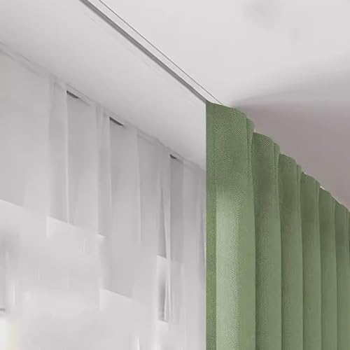Weiße Einbau-Vorhangschiene, Versteckte Deckenbefestigung, Aluminium-Hängeschiene Für Raumteilervorhänge, Deckenschiene, 37 Fuß/11,2 M, 3 Optionen Für 30 Fuß V,White-14.5ft/4.4m Weiße Einbau-Vorhangschiene, Versteckte Deckenbefestigung, Aluminium-Hängeschiene Für Raumteilervorhänge, Deckenschiene, 37 Fuß/11,2 M, 3 Optionen Für 30 Fuß V,White-14.5ft/4.4m von HPTHLY