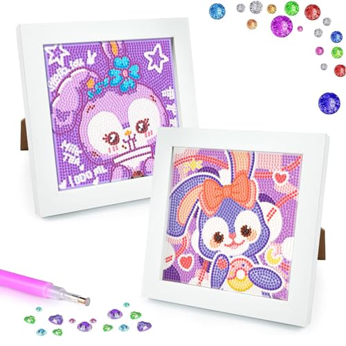 HPiano Diamond Painting Ostern 5d Diamond Painting Ornamente, Handwerk Applique Mosaik Hase Diamant Painting Set，18x18 cm Diamond Painting mit Rahmen Bilder Arts Craft für Home Wand Decor von HPiano