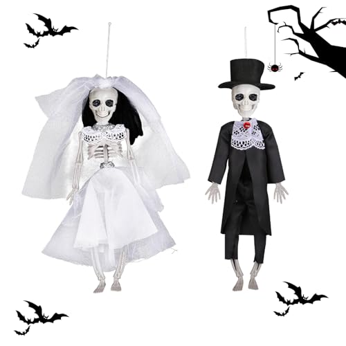 HPiano Halloween Deko Skelett,Halloween Skelett Ornament,Gruselig Braut und Bräutigam,Gruselig Braut und Bräutigam Hängende Skelett Deko aus Kunststoff,Gruselige Spukhaus-Ornamente HPiano Halloween Deko Skelett,Halloween Skelett Ornament,Gruselig Braut und Bräutigam,Gruselig Braut und Bräutigam Hängende Skelett Deko aus Kunststoff,Gruselige Spukhaus-Ornamente von HPiano