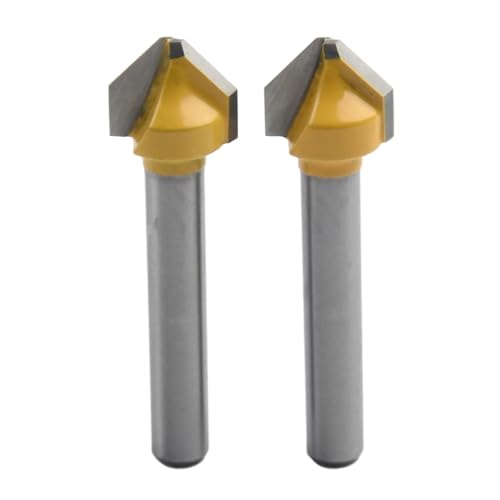 HQABCUTR 1/2 stücke 90 Grad V-förmigen Router Bit 6mm Schaft Gravur Fräser for Fase Holzbearbeitung Werkzeuge von HQABCUTR