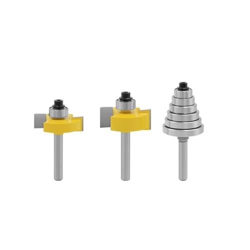 HQABCUTR 3 STÜCKE 6mm Oder 1/4 zoll Schaft Falzfräser Mit 6 Lagern Set Einstellbare Fräser Hartmetall Holzbearbeitungs-bits von HQABCUTR