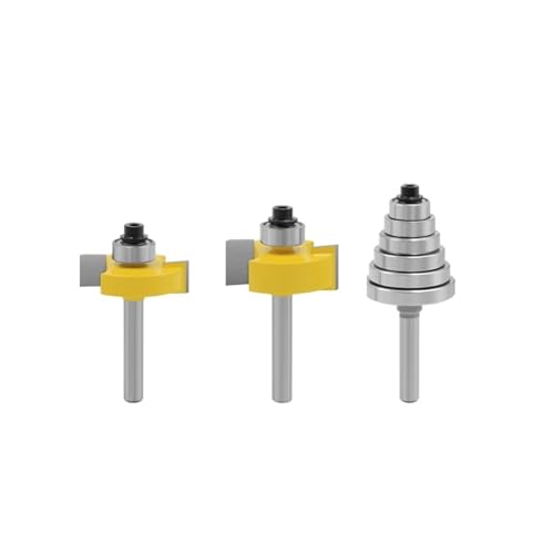 HQABCUTR 3 STÜCKE 6mm Oder 1/4 zoll Schaft Falzfräser Mit 6 Lagern Set Einstellbare Fräser Hartmetall Holzbearbeitungs-bits von HQABCUTR