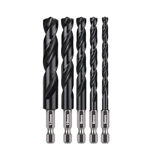 HQABCUTR 5/6/8/10/12mm 5PCS High Speed Stahl M2 Twist Bohrer Bit Set Hex Schaft for Edelstahl HQABCUTR 5/6/8/10/12mm 5PCS High Speed Stahl M2 Twist Bohrer Bit Set Hex Schaft for Edelstahl von HQABCUTR