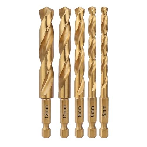 HQABCUTR 5 Teile/satz 5/6/8/10/12mm High Speed Stahl M2 Schaft Spiralbohrer 100mm Mit 6,35mm Sechskantschaft for Holz Metall HQABCUTR 5 Teile/satz 5/6/8/10/12mm High Speed Stahl M2 Schaft Spiralbohrer 100mm Mit 6,35mm Sechskantschaft for Holz Metall von HQABCUTR