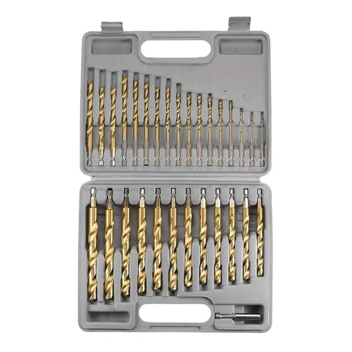 HQABCUTR Schlagbohrer-Set, 30-teilig, Sechskantschaft, 1/16"-1/2" Sechskant, for Holz, Stahl, Metall HQABCUTR Schlagbohrer-Set, 30-teilig, Sechskantschaft, 1/16"-1/2" Sechskant, for Holz, Stahl, Metall von HQABCUTR