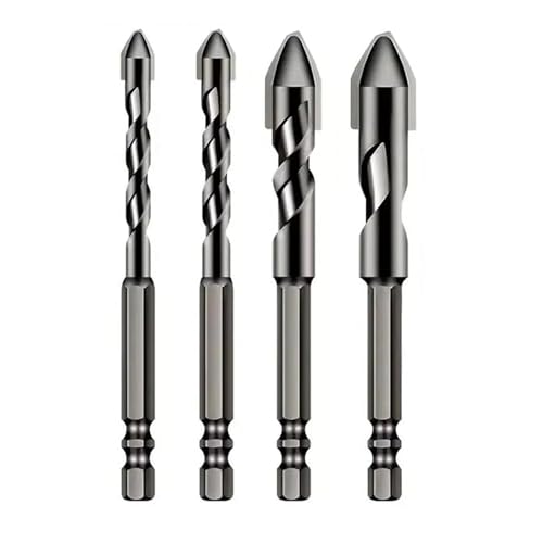 HQABCUTR Spiralbohrer 3/4 Stück Bit-Sets 6 mm/8 mm/10 mm/12 mm Metall for Glas/Fliesen/Holz von HQABCUTR