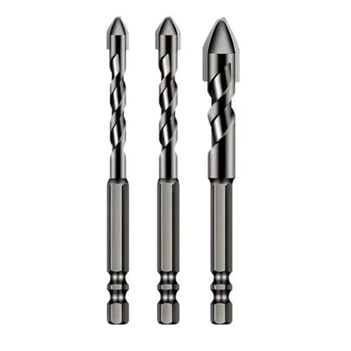 HQABCUTR Spiralbohrer 3/4 Stück Bit-Sets 6 mm/8 mm/10 mm/12 mm Metall for Glas/Fliesen/Holz von HQABCUTR