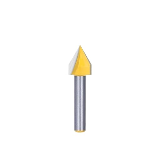 HQABCUTR V-Nut-Bit 60/90 Grad 1/4 Schaft mit 3/8 1/2 Durchmesser Hartmetall-Holzfräser von HQABCUTR