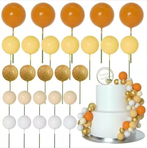 HQKJGSYX Tortenaufsatz "Happy Birthday", Cupcake-Topper, Cupcake-Aufsatz, Orange, glitzernd, goldfarben, gepaart mit weißen Schaumstoffballons, Kuchendekorationen für Mädchen, Jungen, Babyparty HQKJGSYX Tortenaufsatz "Happy Birthday", Cupcake-Topper, Cupcake-Aufsatz, Orange, glitzernd, goldfarben, gepaart mit weißen Schaumstoffballons, Kuchendekorationen für Mädchen, Jungen, Babyparty von HQKJGSYX