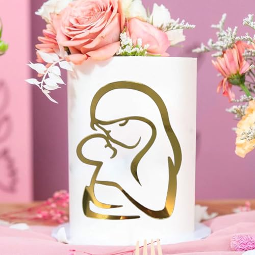 HQKJGSYX Tortenaufsatz für Mutter und Baby, aus Acryl, Happy Birthday, goldene Kuchendekorationen für Jungen und Mädchen, willkommen auf Babyparty oder Geburtstag, Jahrestag, Party-Dekorzubehör HQKJGSYX Tortenaufsatz für Mutter und Baby, aus Acryl, Happy Birthday, goldene Kuchendekorationen für Jungen und Mädchen, willkommen auf Babyparty oder Geburtstag, Jahrestag, Party-Dekorzubehör von HQKJGSYX