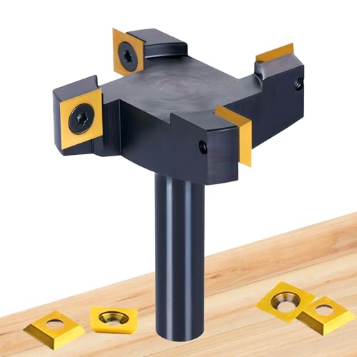 HQMaster Insert Spoilboard Surfacing Router Bit 1/4 Inch Shank, 2-1/5.1 cm Cutting Dia, CNC Router Bits TiN Coated Slab Flattening Router Bit for Spoilboard Hobeling, Woodworking HQMaster Insert Spoilboard Surfacing Router Bit 1/4 Inch Shank, 2-1/5.1 cm Cutting Dia, CNC Router Bits TiN Coated Slab Flattening Router Bit for Spoilboard Hobeling, Woodworking von HQMaster