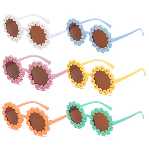HQRKOTM 6 Paare Gänseblümchen Sonnenbrille, Witzige Sonnenbrillen, Schnelle Brille Kinder, Partybrille Spaßbrille Sonnenbrille, Fasching Brille Sonnenbrille Party Blumenbrille für Kinder HQRKOTM 6 Paare Gänseblümchen Sonnenbrille, Witzige Sonnenbrillen, Schnelle Brille Kinder, Partybrille Spaßbrille Sonnenbrille, Fasching Brille Sonnenbrille Party Blumenbrille für Kinder von HQRKOTM