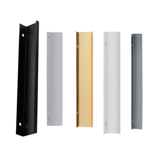 HRDMPFT 3 Pcs Möbelgriffe Verdeckter Alu Griff-Profilleiste Mit Schrauben Unsichtbare Griffe Für Rückseitige Griffleisten Für Kommode Wohnzimmer Gesamtlänge 8cm -150cm(Gold,1100mm) von HRDMPFT