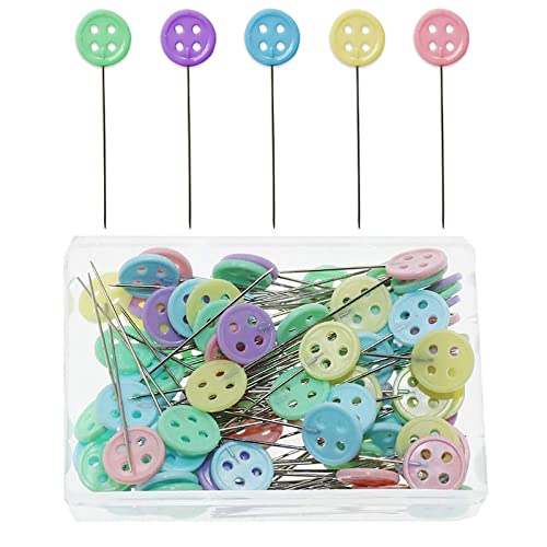 Stecknadeln,100 Pcs Knopf Blume Kopf Pins Mehrfarbige StecknadelnDressmaking Pins Quilten Pins dekorative Pins mit Aufbewahrungsbox für DIY Handwerk Schneiderin Schmuck Dekoration von HREDZEO