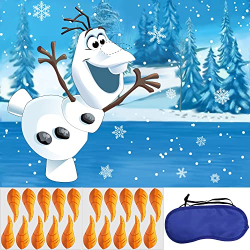 Hrency Pin The Nose On The Olaf-Spiel für Kinder, Partyspiel, enthält 24 Nasenaufkleber, Augenmaske und Poster, ab 3 Jahren Hrency Pin The Nose On The Olaf-Spiel für Kinder, Partyspiel, enthält 24 Nasenaufkleber, Augenmaske und Poster, ab 3 Jahren von HRENCY