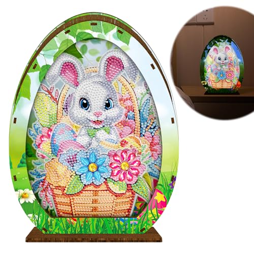Diamond Painting Tischdeko Osterhase mit LED Beleuchtung,Tischdeko Ostern DIY Diamant Malerei Osterhase Diamant Painting Ostern Deko Nachtlicht Kann in Kinderzimmern, Schlafzimmern, Arbeitszimmern Diamond Painting Tischdeko Osterhase mit LED Beleuchtung,Tischdeko Ostern DIY Diamant Malerei Osterhase Diamant Painting Ostern Deko Nachtlicht Kann in Kinderzimmern, Schlafzimmern, Arbeitszimmern von HRGOYY