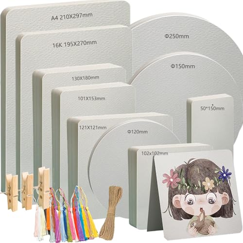 Aquarellpapier, 110 Blatt, 10 Größen, 300 g, Weiß, 22,9 x 30,5 cm Aquarellpapier, 110 Blatt, 10 Größen, 300 g, Weiß, 22,9 x 30,5 cm von HRJZF