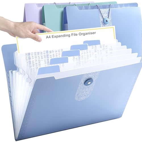 HRJZF Fächermappe A4 – Poly-Taschen Dokumenten-Organizer, 12 Fächer, große Kapazität, Dokumententasche, Akkordeon, erweiterbarer Ordner für Büro, Geschäftsreise, Schule, 3 Stück HRJZF Fächermappe A4 – Poly-Taschen Dokumenten-Organizer, 12 Fächer, große Kapazität, Dokumententasche, Akkordeon, erweiterbarer Ordner für Büro, Geschäftsreise, Schule, 3 Stück von HRJZF